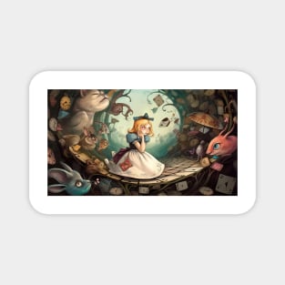 Alice in Wonderland. "Tea Party with the Mad Hatter and the Cheshire Cat" Magnet