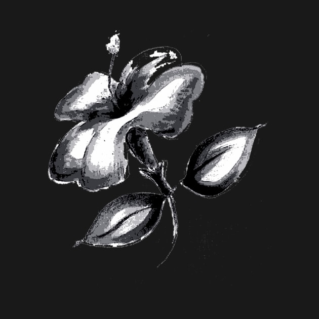 Monochromatic cayenne, black and white flower by Marisa-ArtShop