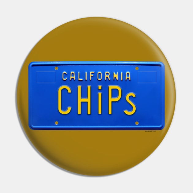 CHiPs California 1970s Blue License Plate Pin by hotroddude