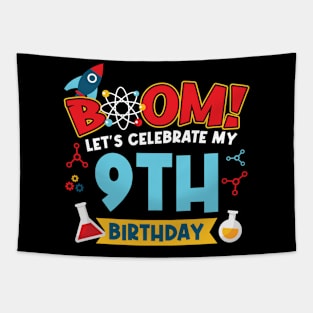 Boom Let's Celebrate My 9th Birthday Tapestry