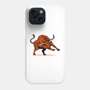 Raging Texas Longhorn Bull Retro Phone Case