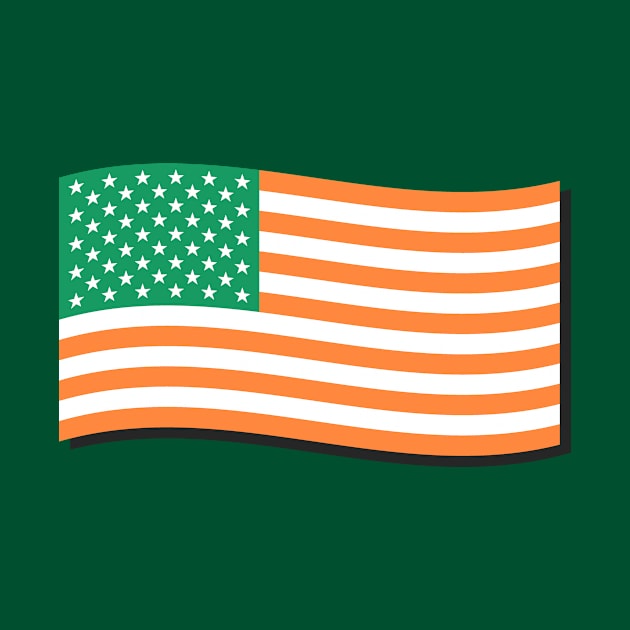 St. Patrick's Day America Stars & Stripes Flag by sanseffort