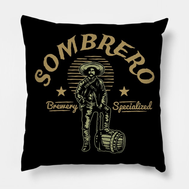 Sombrero Brewery Pillow by RadCoolguy