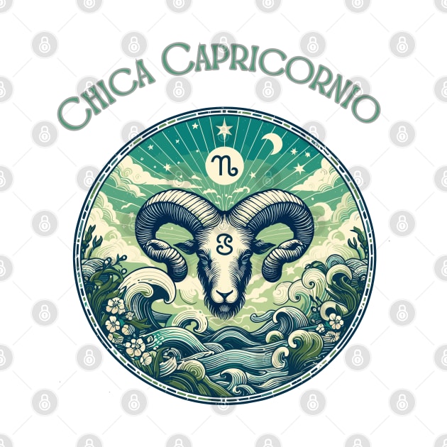 "Capricorn Spanish Cosmic Elegance"- Zodiac Horoscope Star Signs by stickercuffs