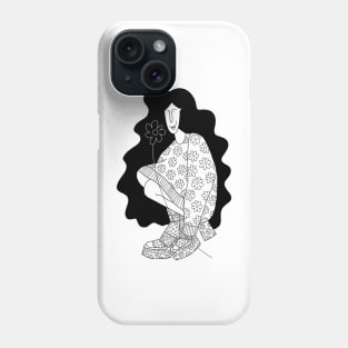 Woman with the flower Phone Case