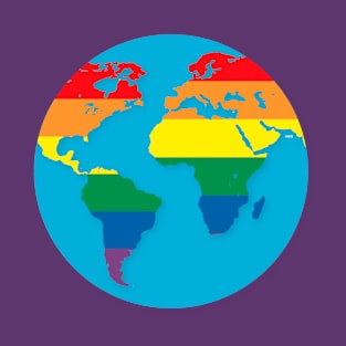 Pride Rainbow World Colorful Globe Gift T-Shirt