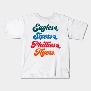 Philadelphia Sports Teams Kids T-Shirt: Phillies Eagles 76ers Flyers -  WRDMRK