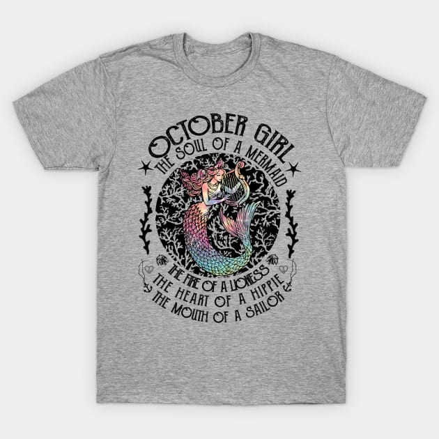 Womens October Mermaid October Woman The Soul Of A Mermaid Shirt Womens October Mermaid October Woman The Soul Of A Mermaid Shirt