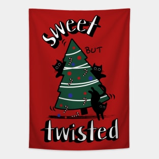 Cat Funny Christmas Tapestry