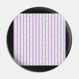 RETRO SCANDINAVIAN FLORAL STRIPES PURPLE Pin