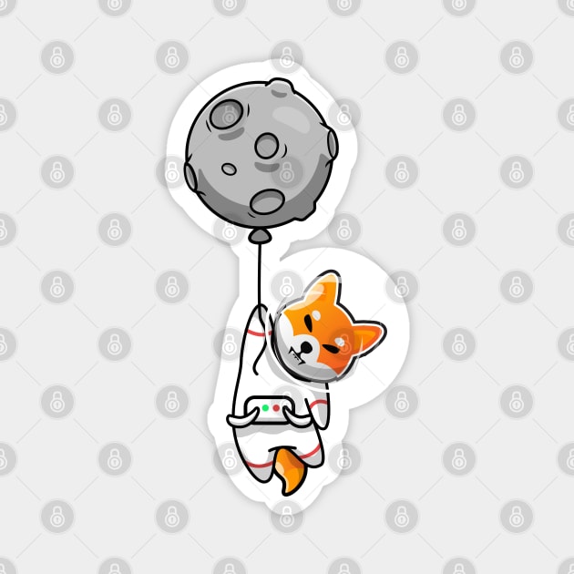 SHIB To The Moon - Shiba Inu Crypto Magnet by EverGreene