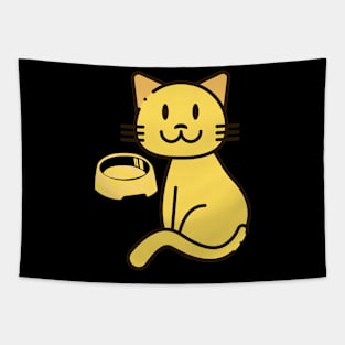 Funny and Cute Cat With The Bowl Tapestry