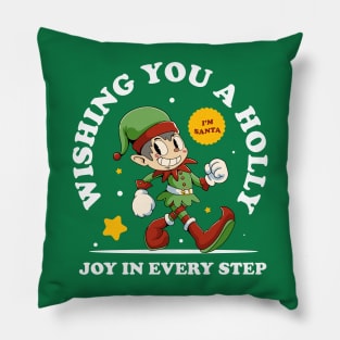 Joyful Elf Christmas Pillow