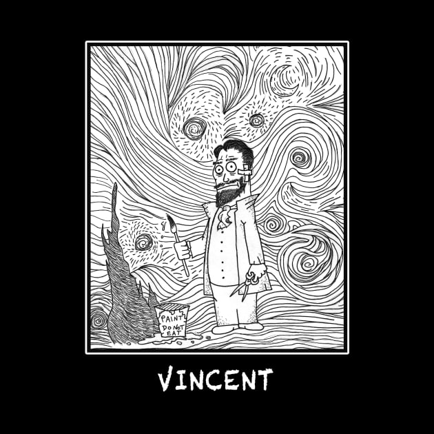 Vincent van Gogh B&W Starry Night by witterworks