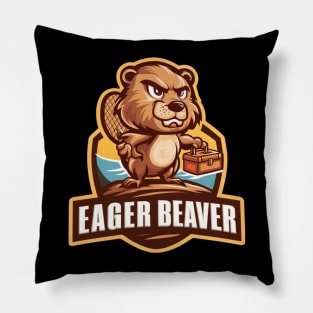 Funny Eager Beaver Pillow