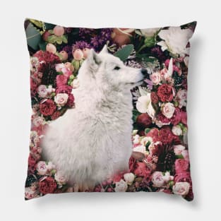 Cute Floral Wolf Flower Pillow