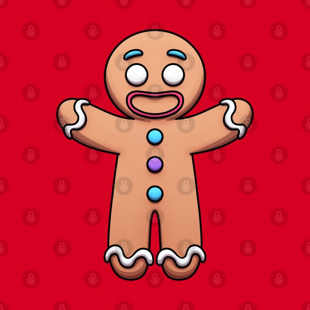 Happy Gingerbread Man Cartoon by TheMaskedTooner