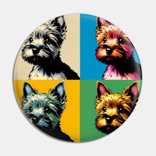 Pop Retro Norwich Terrier Art - Cute Puppy Pin