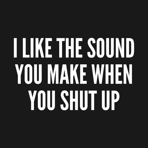 Sarcastic I Like The Sound You Make When You Shut Up Funny Joke Statement Humor Slogan