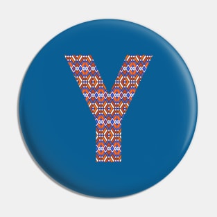 Monogram Letter Y- geometric pattern Pin