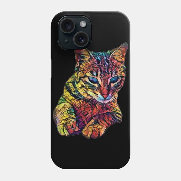 Colorful Cute Cat Phone Case by Sanzida Design