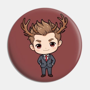 Chibi Hannibal with Antlers Pin