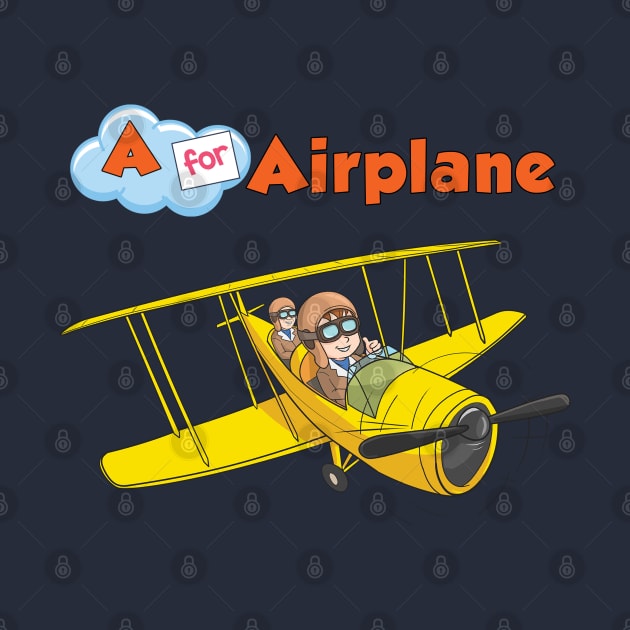 A for Airplane | Biplane Kids Teeshirt | Toddler Birthday Gift by ScottyClub