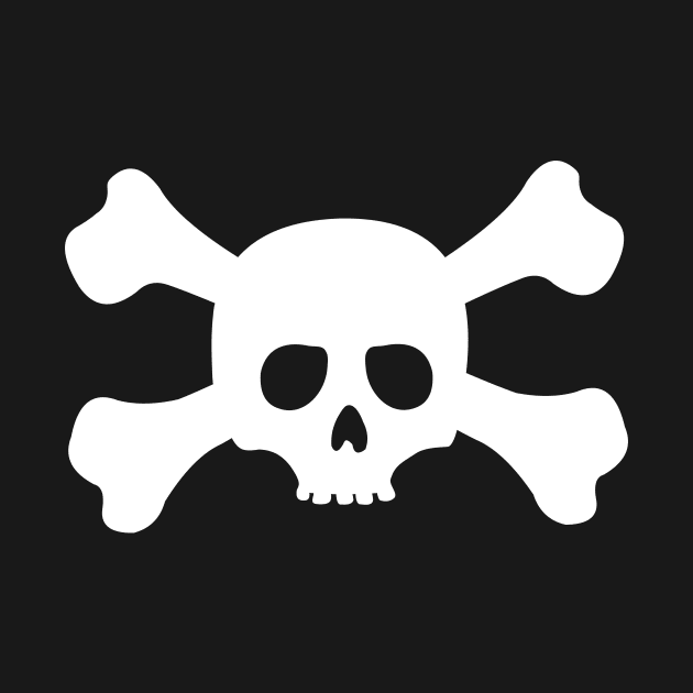 Simple White Crossbones Skull by XOOXOO