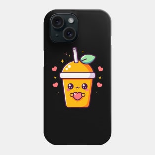 Cute Mango Milkshake Holding a Heart | I Love You in Kawaii Style | Kawaii Food Phone Case