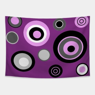 Experimental Geometric Circle Print Pattern (Purple version) Tapestry