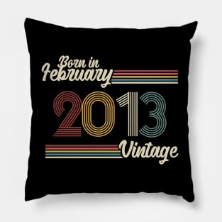 Vintage Born in February 2013 Pillow