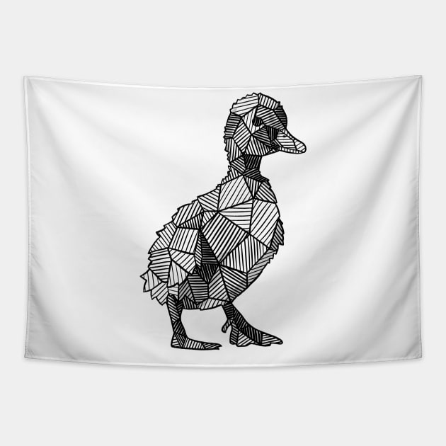 Sketchy Geometric Duckling Tapestry by polliadesign