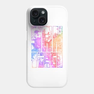 Santiago, Chile City Map Typography - Colorful Phone Case