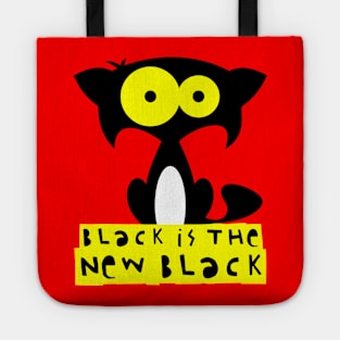 Funny black cat  – Black is the new black (Bartok) – red Tote