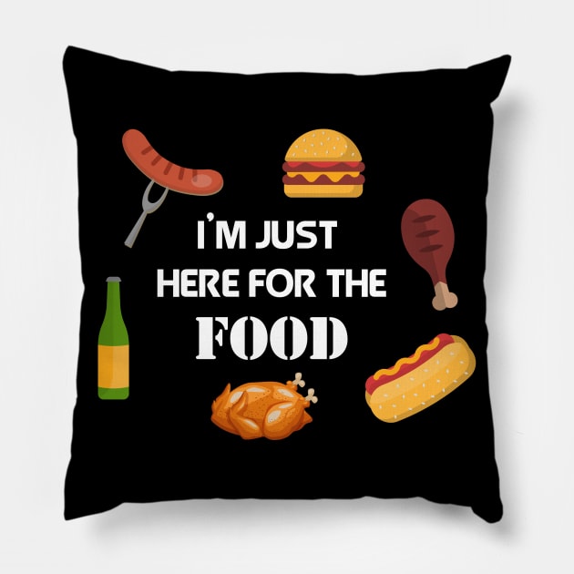 I'm just here for the food Thanksgiving Day gift Pillow by Flipodesigner