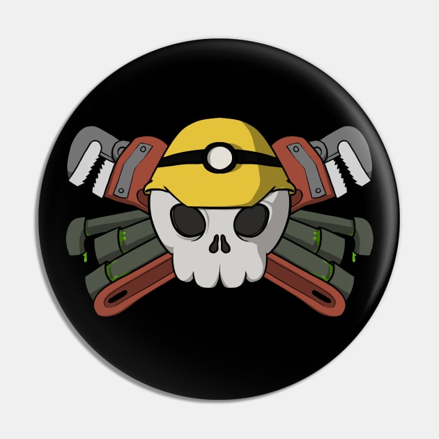 Plumbers crew Jolly Roger pirate flag (no caption) Pin by RampArt