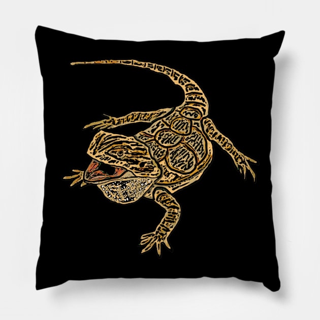 Bearded Dragon Pillow by Mark Ewbie