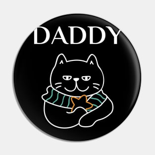 funny matching family cat design, daddy Pin