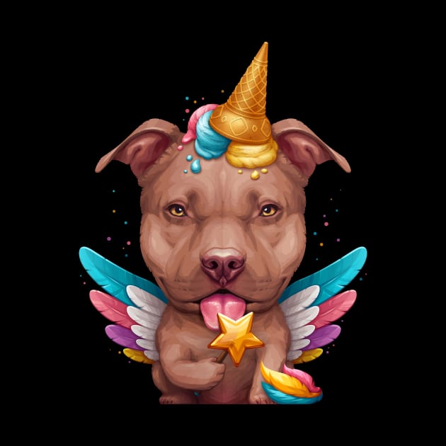 Chocolate Pitbull Ice Cream Unicorn by stonemask