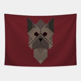 Geometric Akbash Dog Minimal Stencil Artwork Tapestry