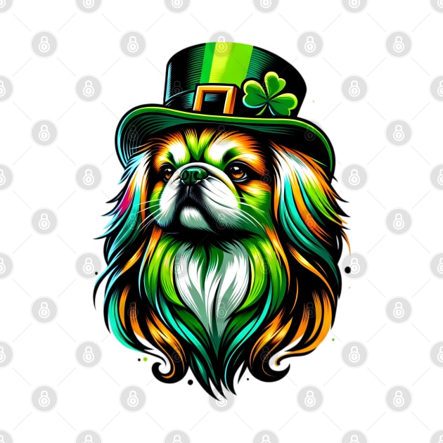 Pekingese Dog Celebrates Saint Patrick's Day Cheer by ArtRUs