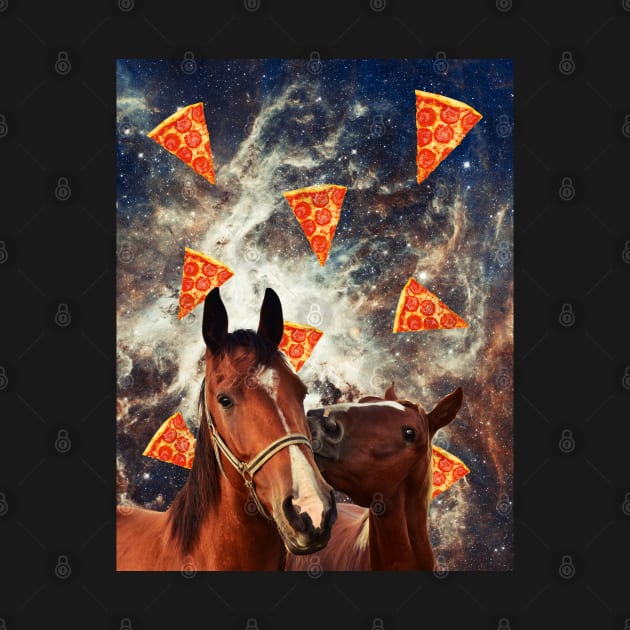 Horses in flying pizza space by reesea