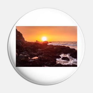 Orange Sunset and Tide Pools Pin