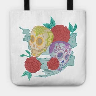 Duo Skull Flower Tote