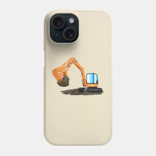 Cute orange excavator digger cartoon Phone Case