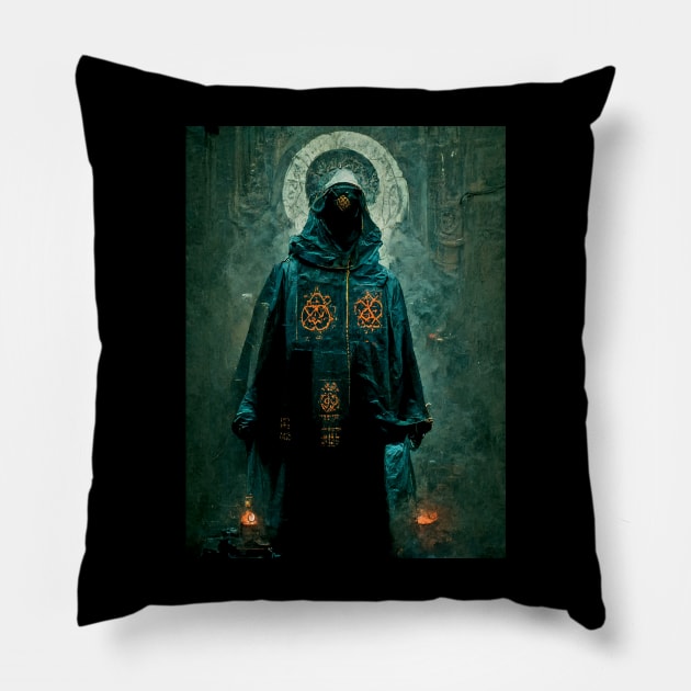 Eldritch Cult Member Pillow by BarrySullivan