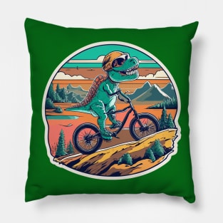 T-Rex Mountain Biking Adventure Pillow