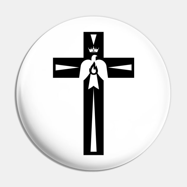 Christian cross and dove - a symbol of the Spirit Pin by Reformer