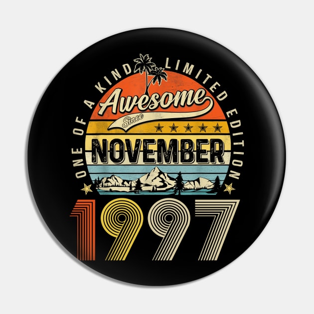 Awesome Since November 1997 Vintage 26th Birthday Pin by cogemma.art