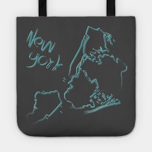 New York city map with bright silhouettes Tote